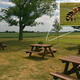 Dallas' Davis Park on Monday afternoon, still abandoned hours after the bee enounter. Inset: the bee.